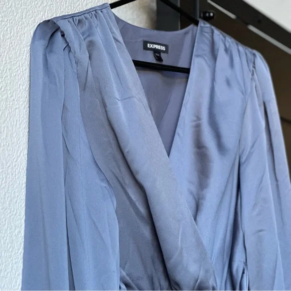 ✨ NWOT Express - Blue-Gray Cocktail Dress - SZ LG - Picture 8 of 8